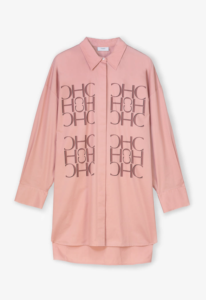 Choice Solid Long Sleeves Shirt  Pink
