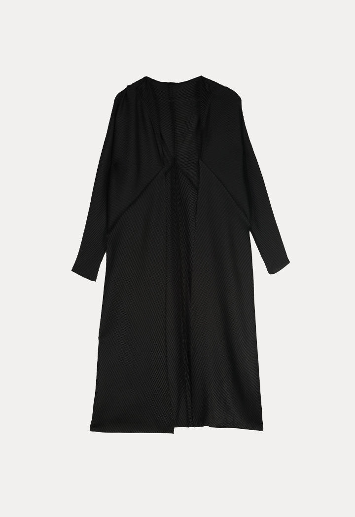 Choice Egg Shape Electric Pleated Outerwear Black