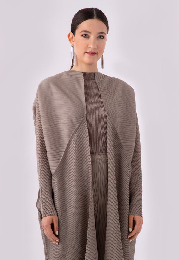 Choice Egg Shape Electric Pleated Outerwear Beige