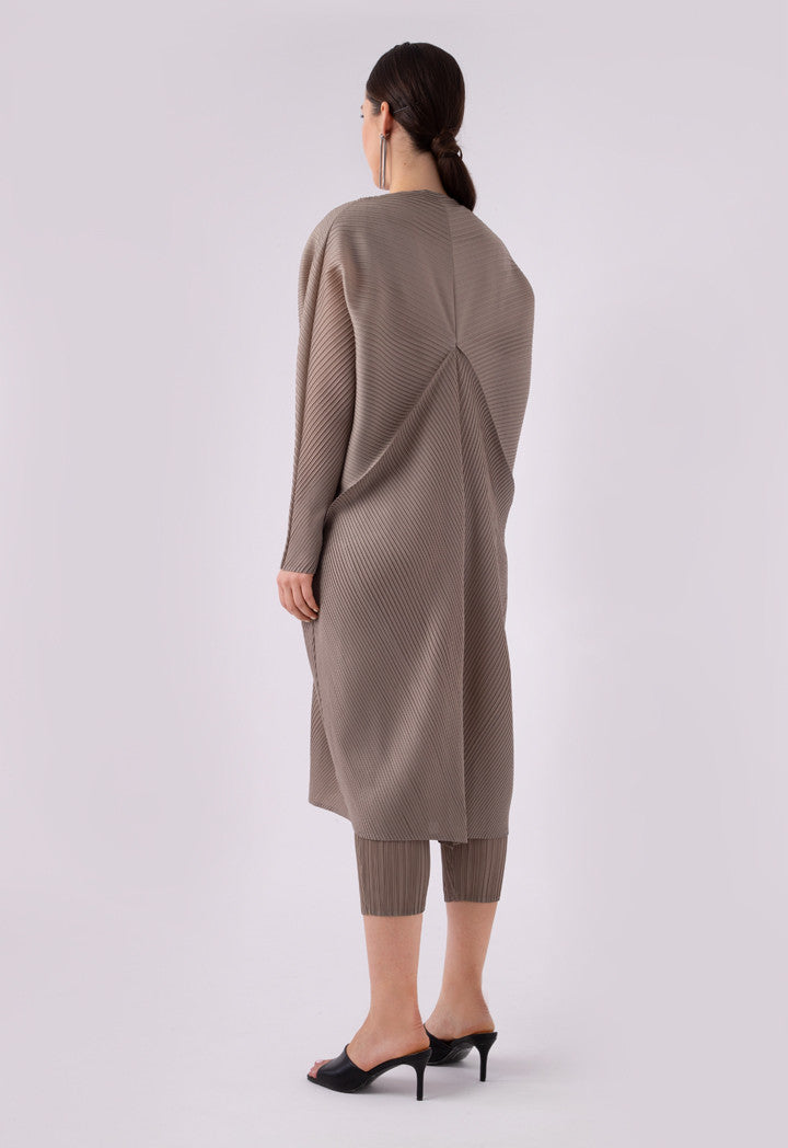 Choice Egg Shape Electric Pleated Outerwear Beige