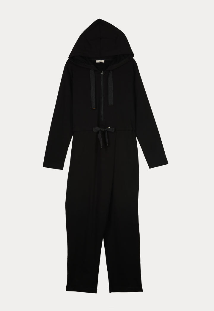 Choice Long Sleeve Hoodie Jumpsuit Black