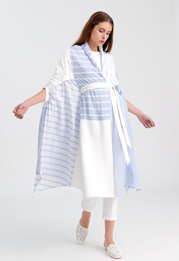 Choice Midi Striped Kimono Blue