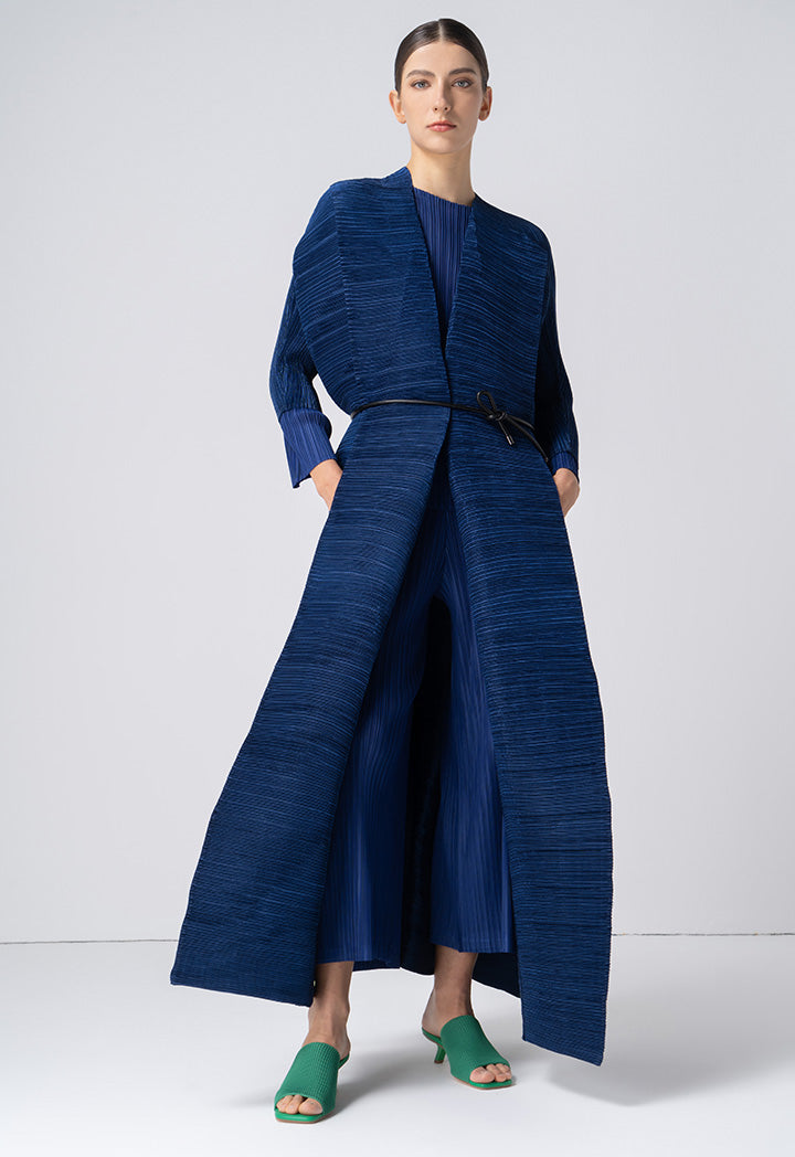 Choice Open-Front Pleated Outerwear Navy