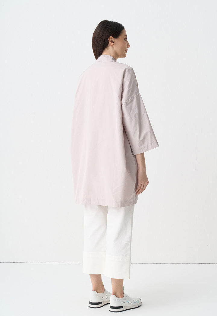 Choice Solid Single Breasted Jacket Beige