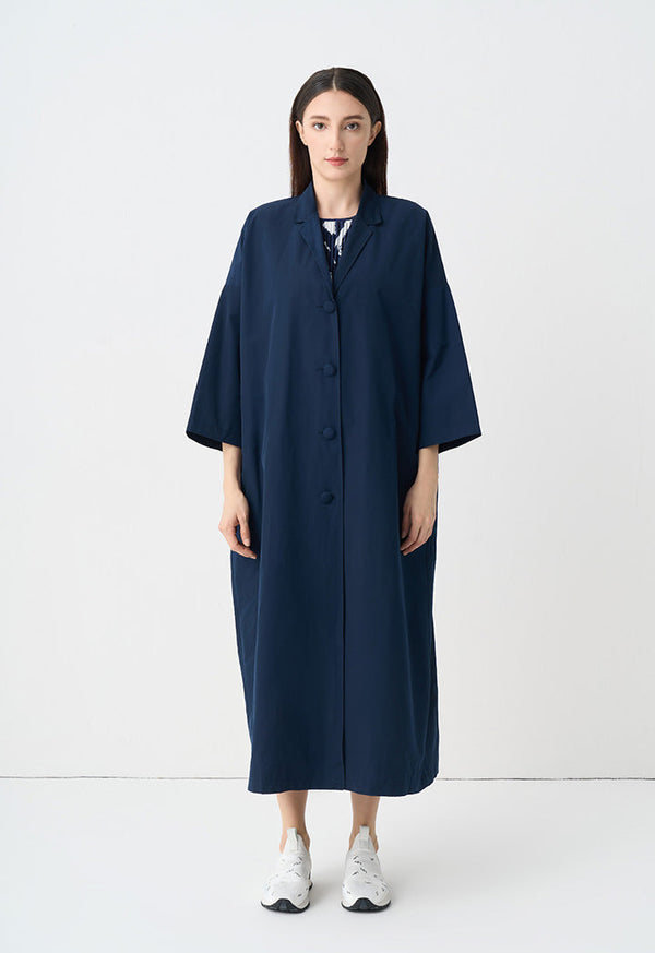 Choice Solid Maxi Outerwear Navy