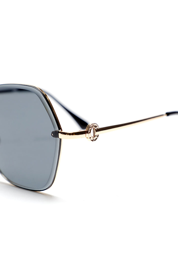 Choice Trapezoid Frame Sunglasses Black