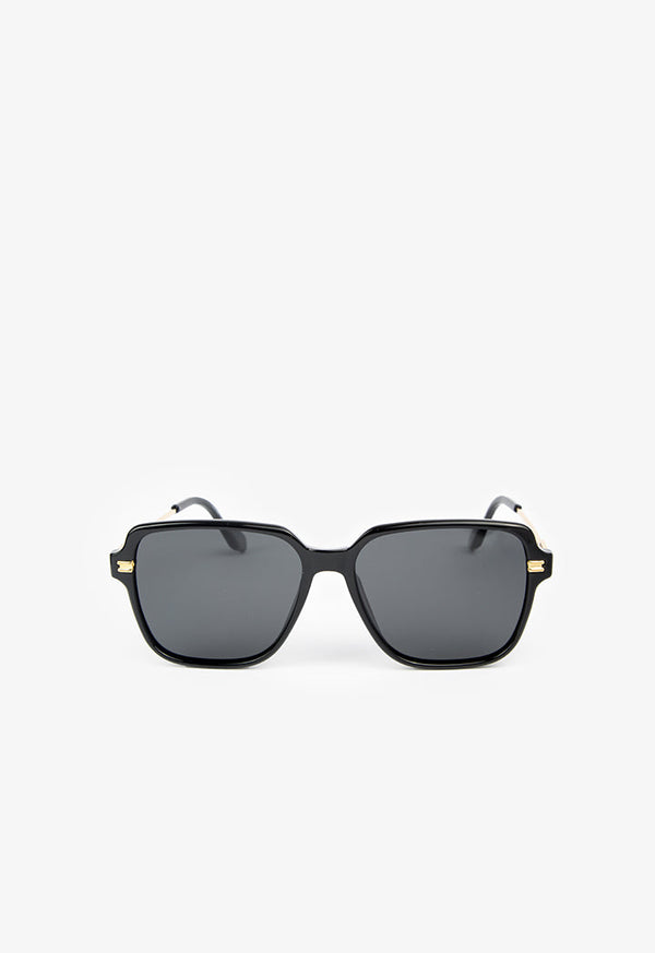 Choice Aviator Square Sunglasses Black