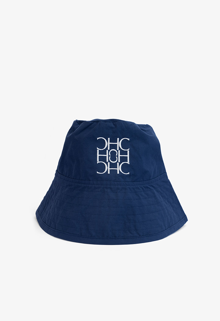 Choice Solid Branded Bucket Hat  Navy