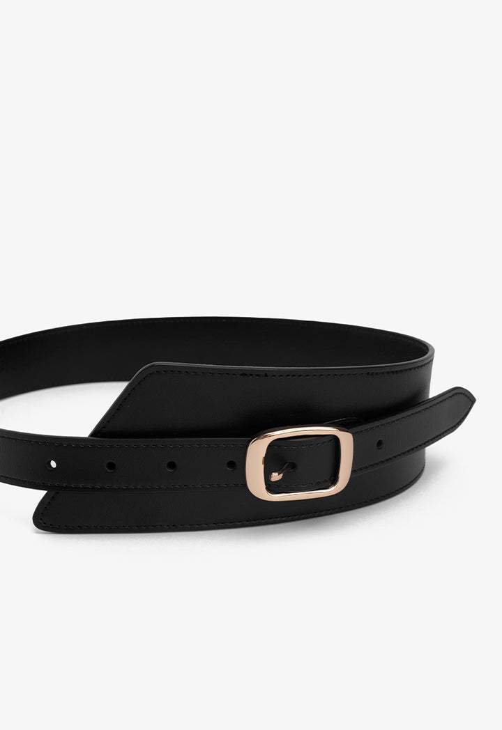 Choice Solid Wide Waist Belt Black