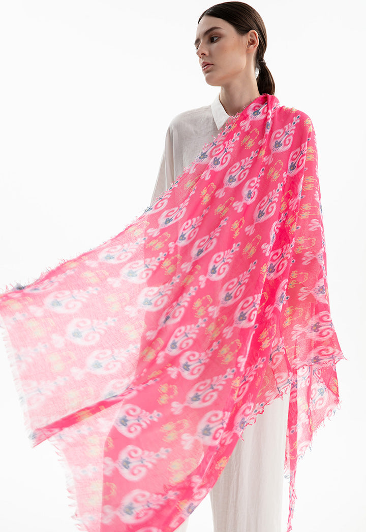 Choice Tassel Trimmed Printed Scarf Print