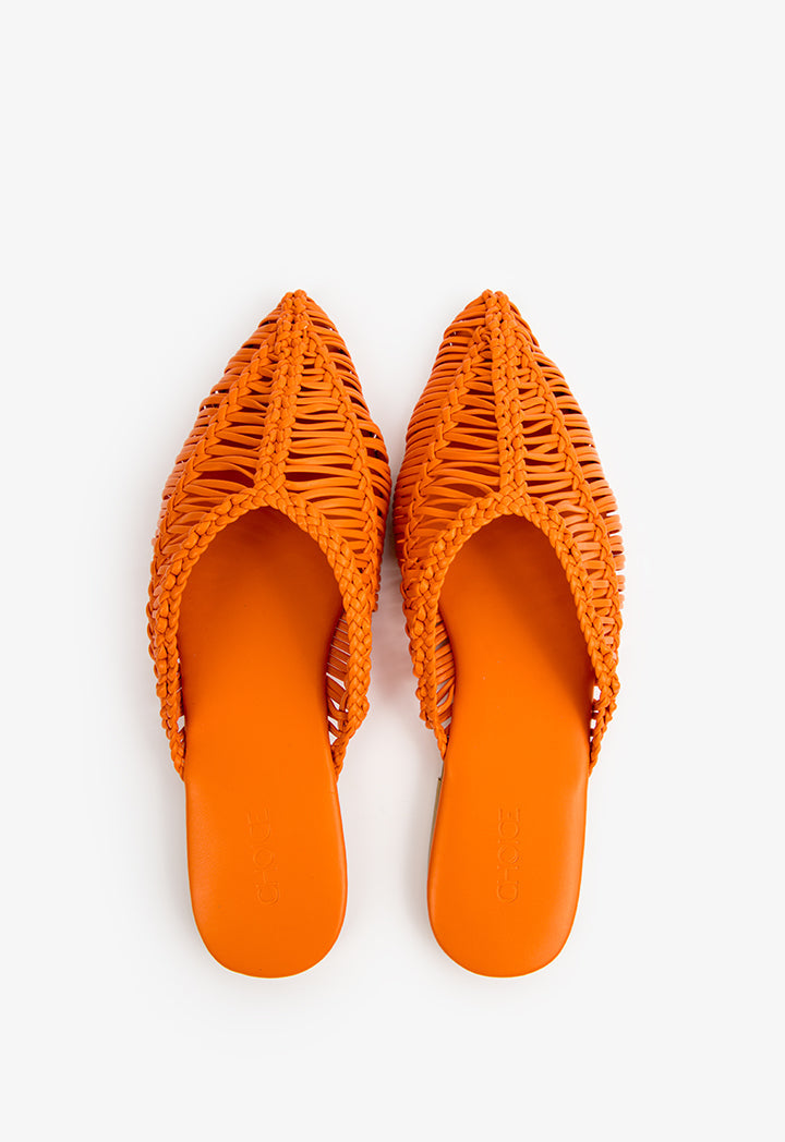 Choice Braided Flat Mules Orange