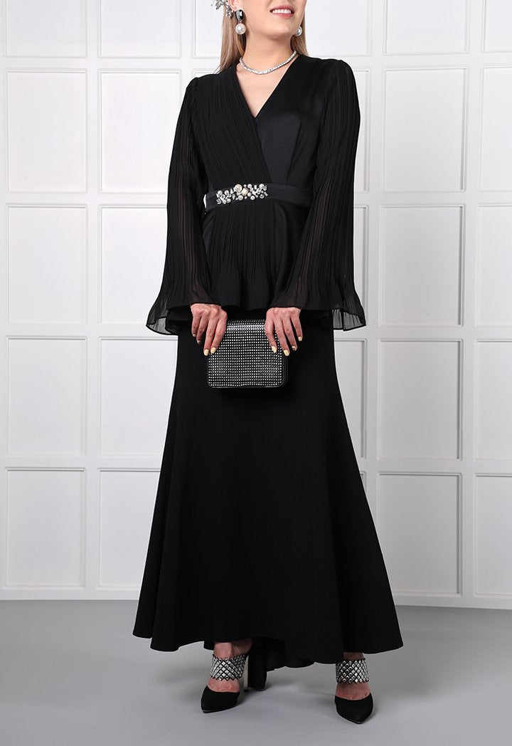 Choice Rhinestone Mesh Flap Sling Bag Black - Wardrobe Fashion
