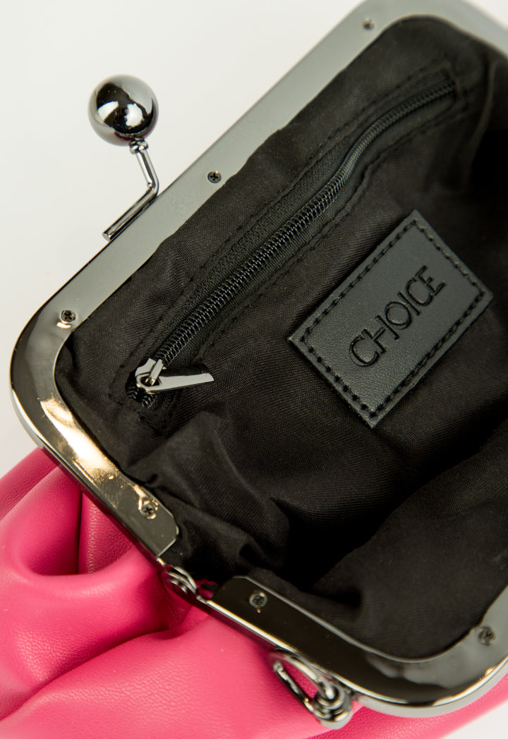 Choice Clutch Bag With Metallic Chain Fushia
