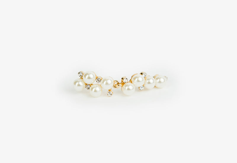 Choice Pearl-Stone Detail Earrings White