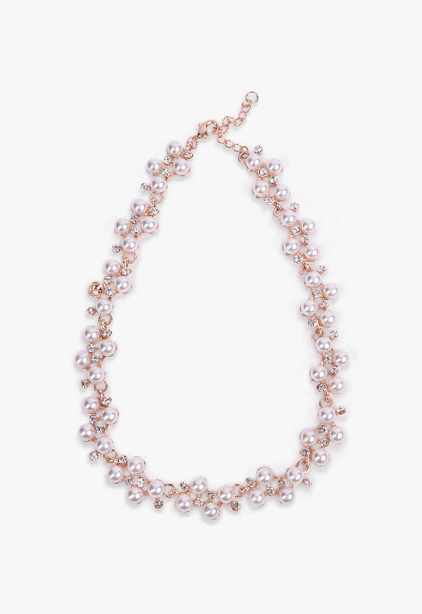 Choice Necklace With Pearl-Stone Detail White