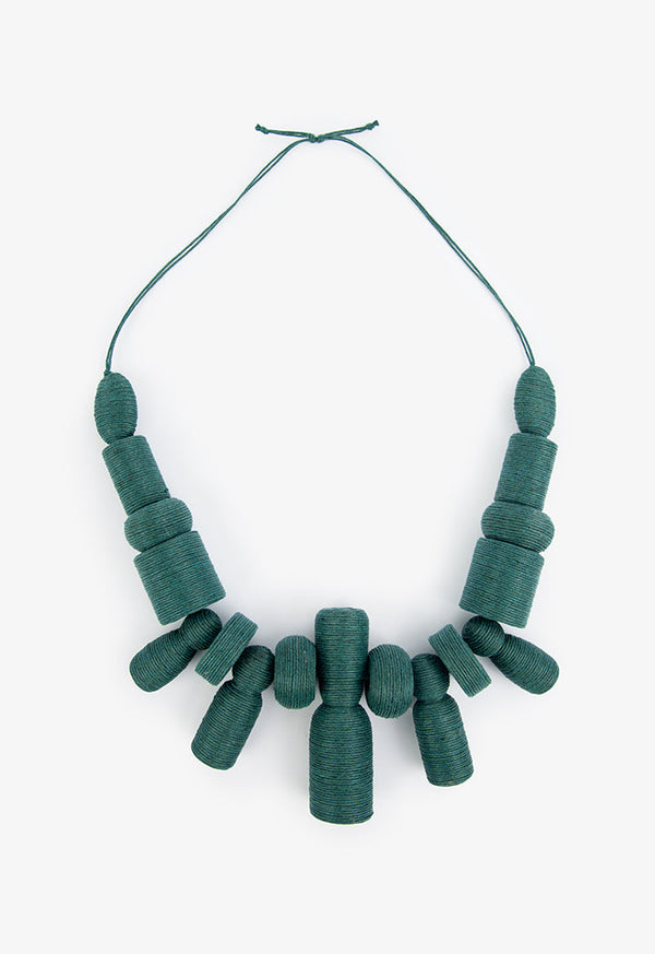 Choice Earthy Thread Wrapped Necklace Green