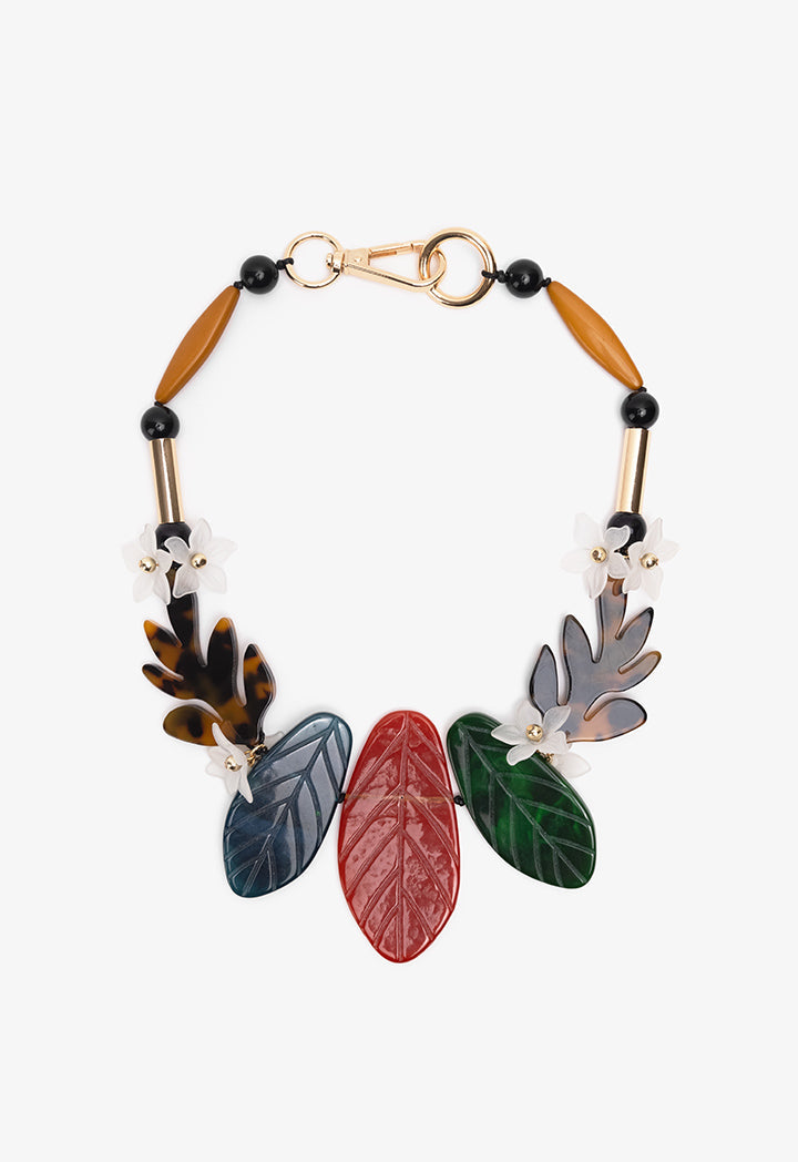 Choice Multicolored Leaves Necklace Multi Color