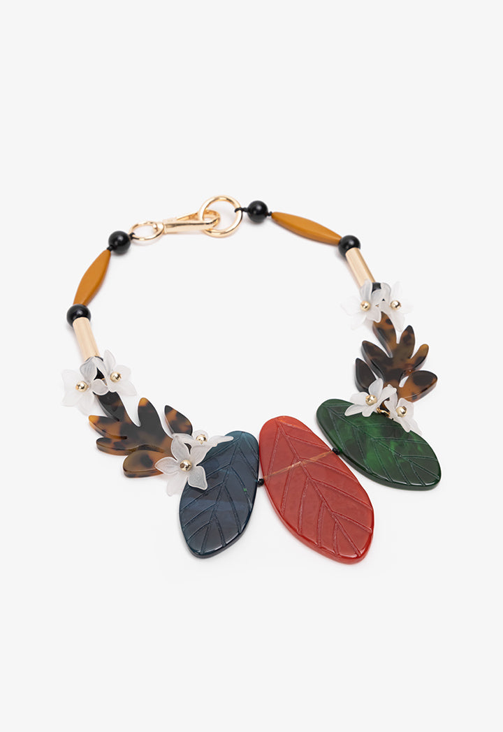 Choice Multicolored Leaves Necklace Multi Color