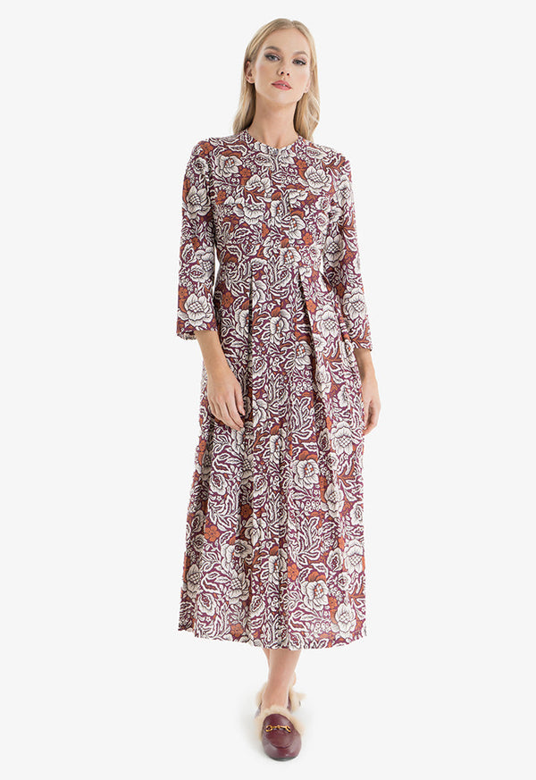 Choice Tapestry Floral Printed Shirt Dress Print