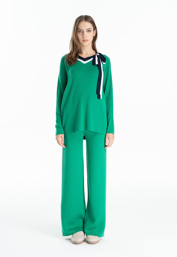 Choice Side Contrast Stripe Trouser Green