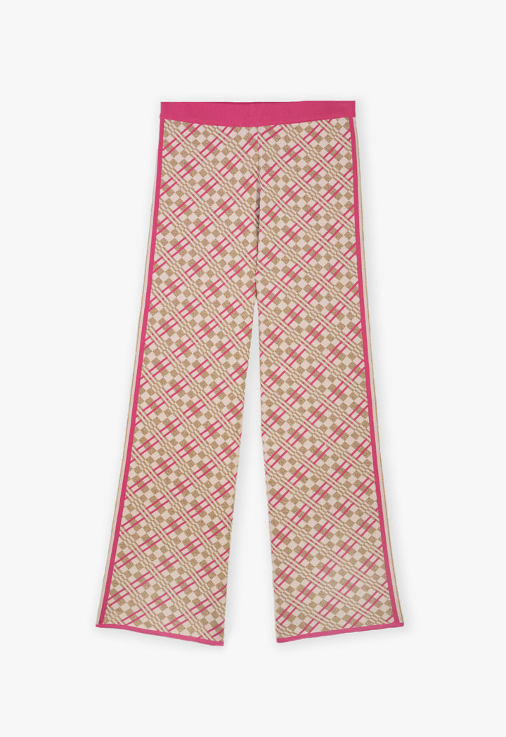 Choice Elasticated Waist Printed Trousers Multicolor