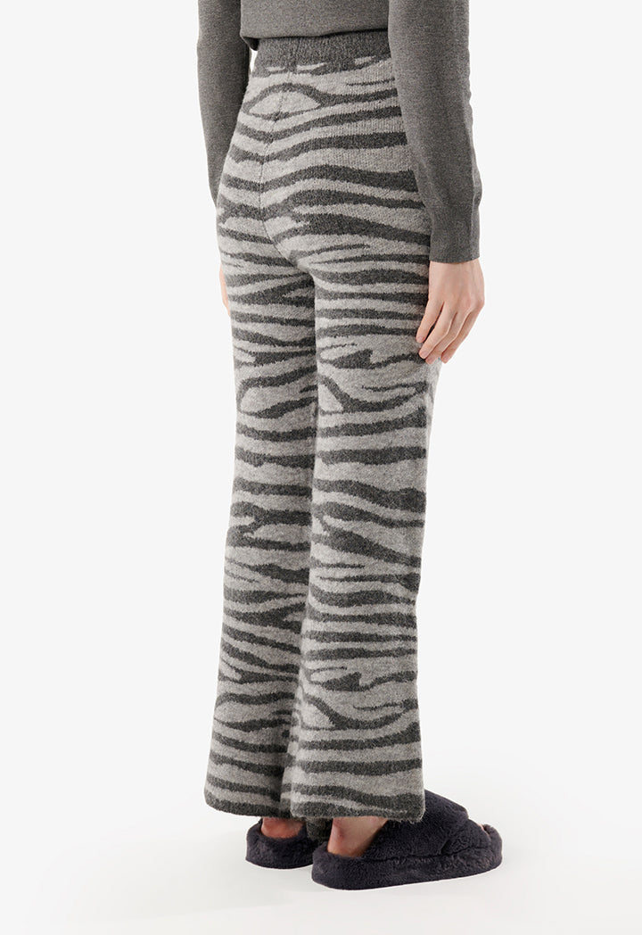 Choice Zebra Print Trousers Grey