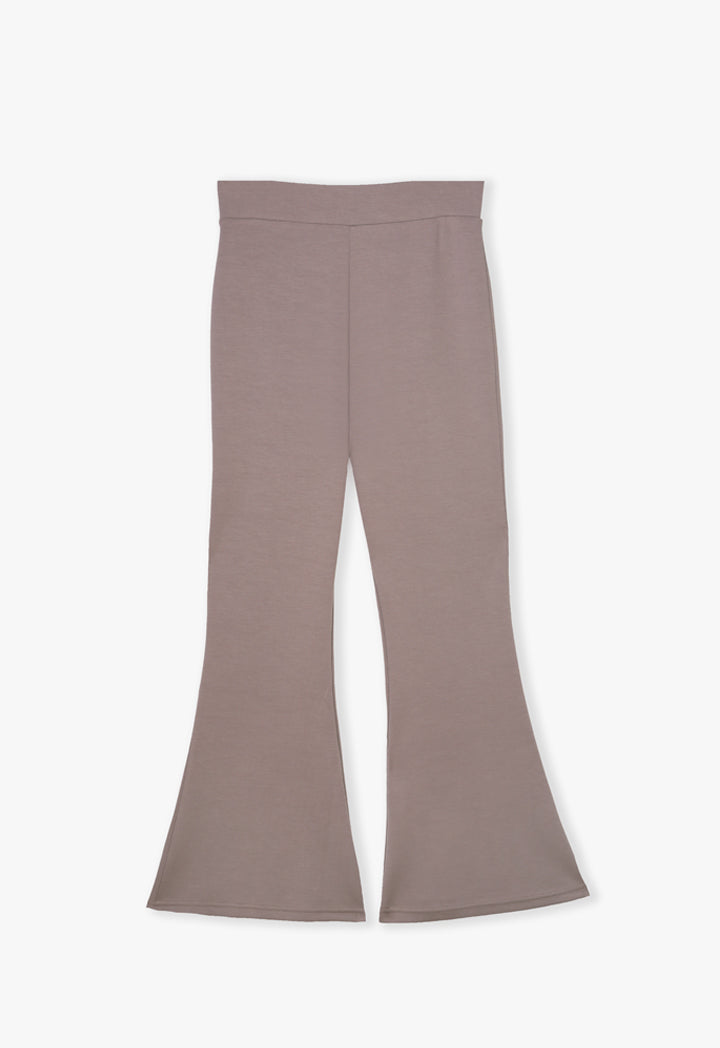 Choice Flare Hem Trousers Brown