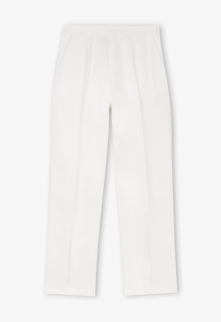 Choice Solid Straight Fit Trousers Off White
