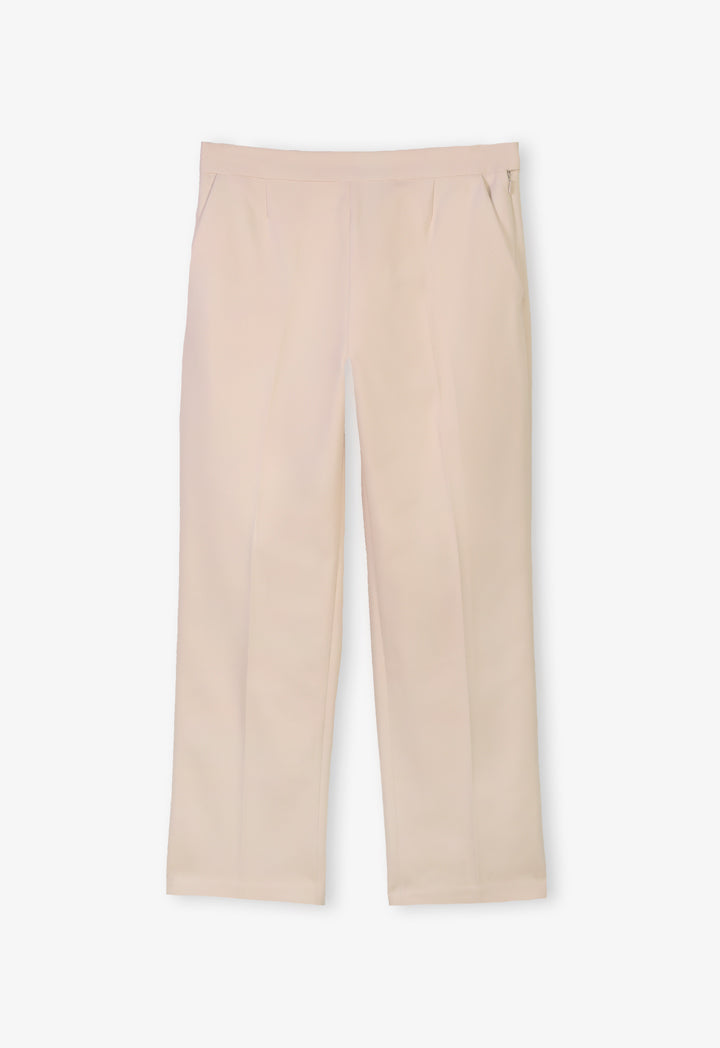 Choice Solid Straight Fit Trousers Beige