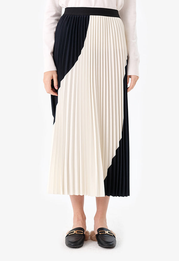 Choice Colorblock Pleated Skirt Multicolor