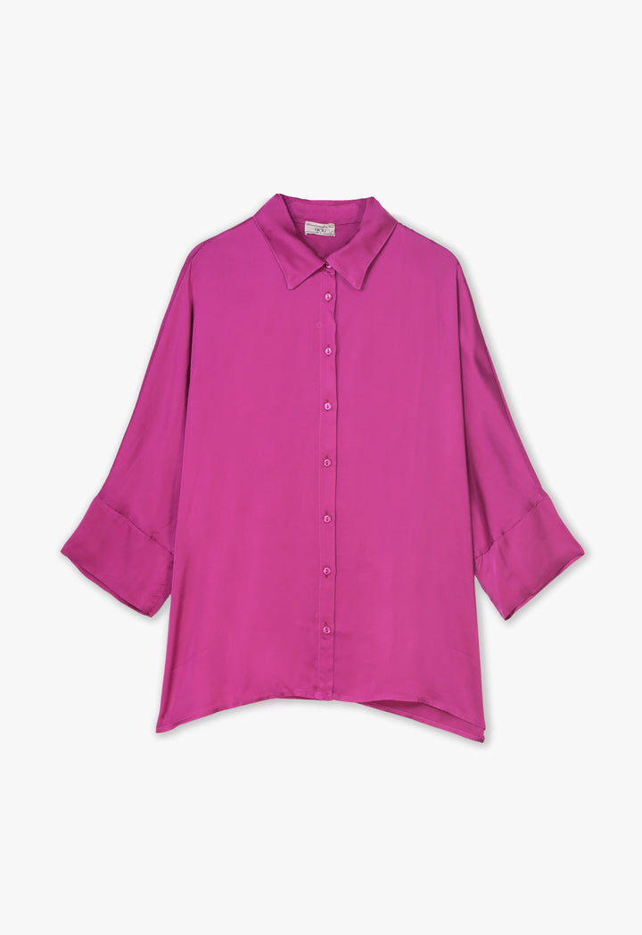 Choice Solid Oversize Shirt Fushia