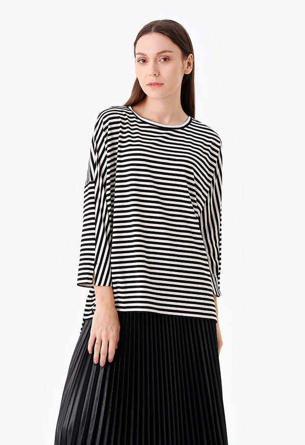Choice Striped Pattern Shirt Black