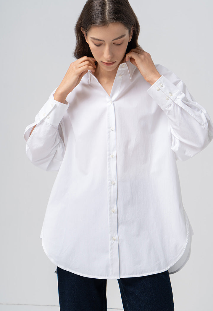 Choice Solid Long Sleeve Shirt Off White