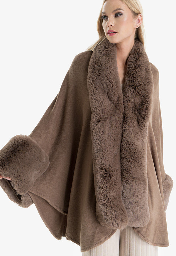 Choice Fur Detail Outer Jacket Brown