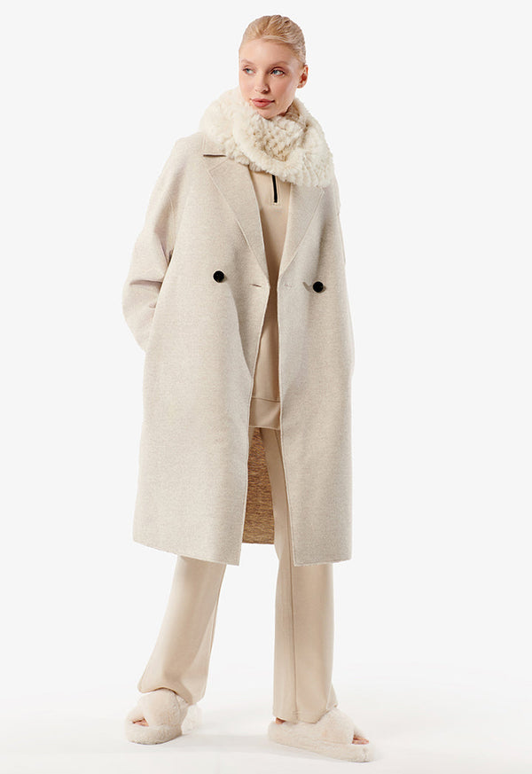 Choice Double-Breasted Midi Coat Stone