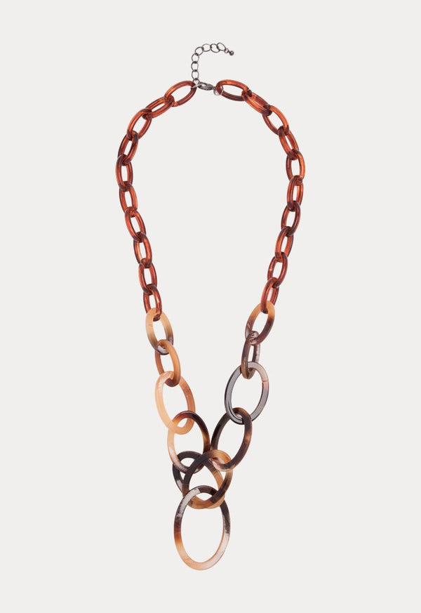 Choice Maxi Chunky Loop Chain Resin Necklace Brown
