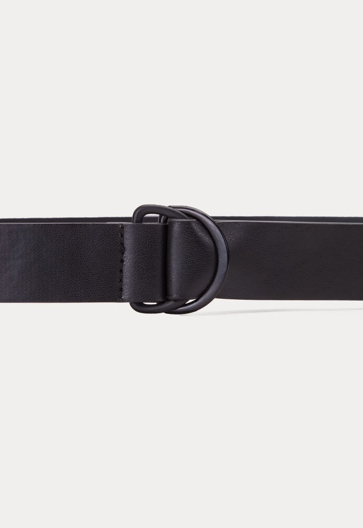 Choice D Ring Buckle Slim Belt Black
