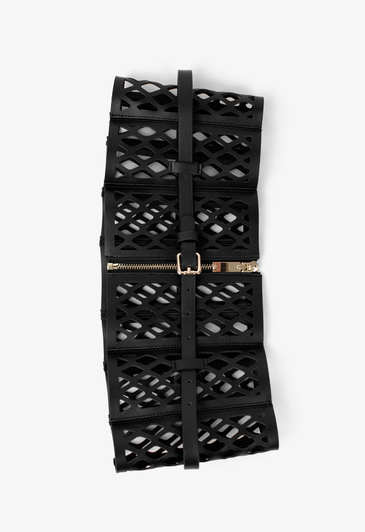 Choice Cutout Belt With Buckle Black