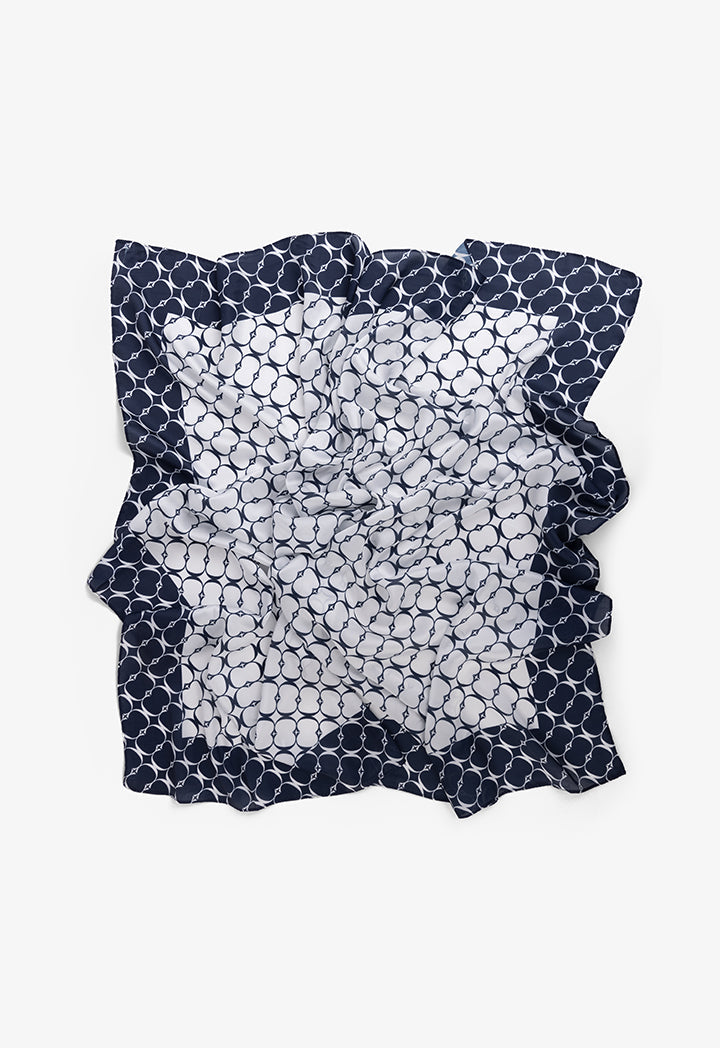 Choice Two Toned Monogram Scarf Navy