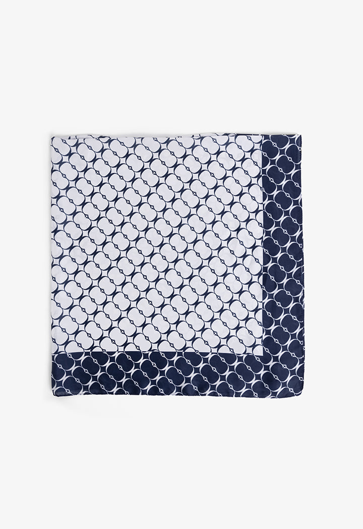 Choice Two Toned Monogram Scarf Navy