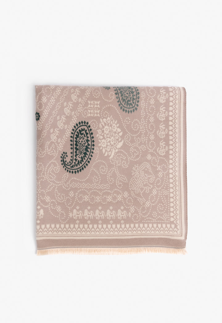 Choice Printed Pattern Winter Shawl Beige