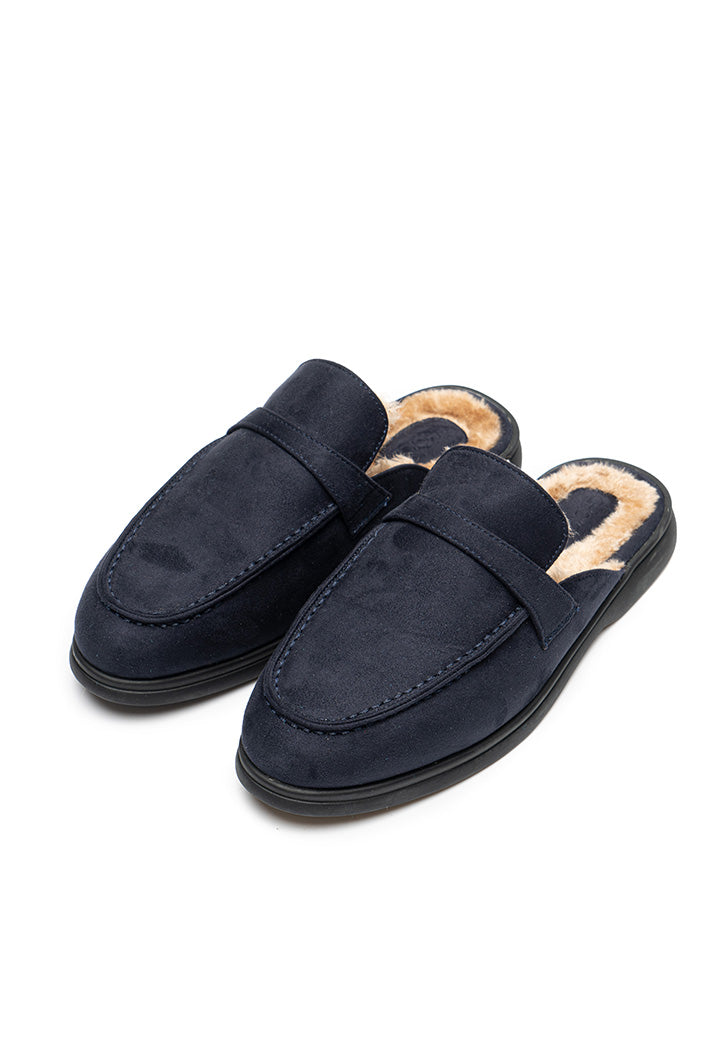 Choice Solid Slip On Mules Navy