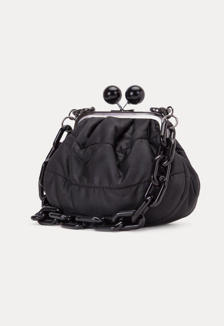 Choice Mini Clutch Gathered Shoulder Bag Black