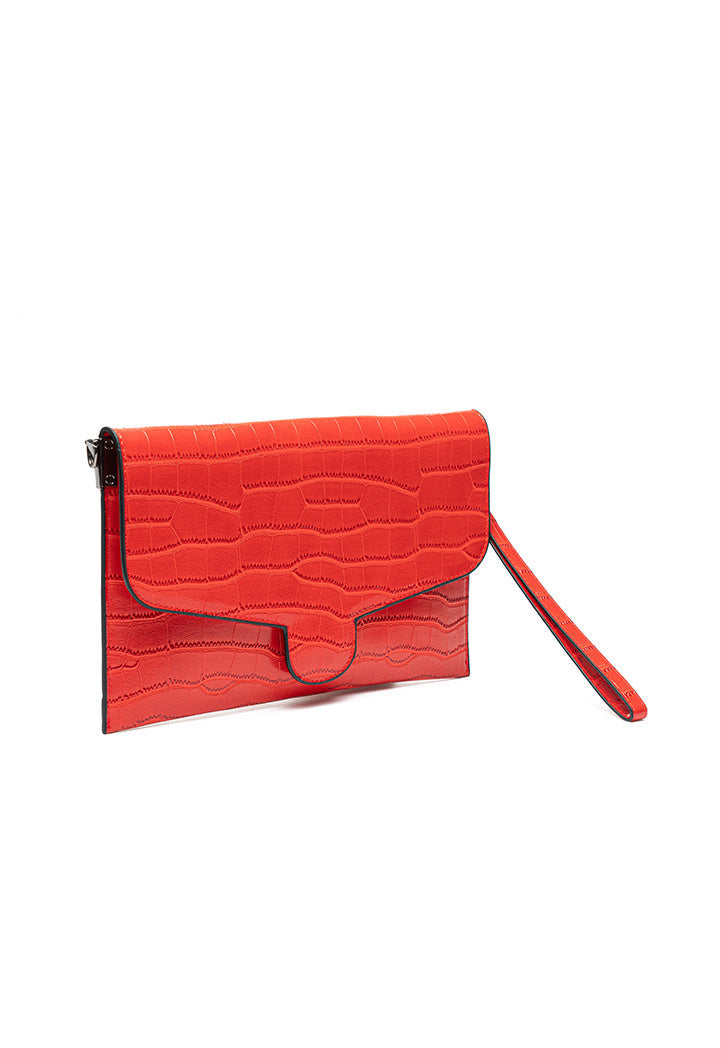 Choice Textured Sling Bag With Metal Chain Red