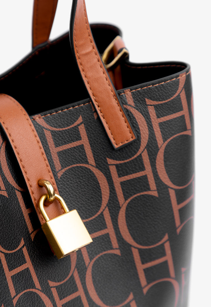 Choice Small Printed Monogram Tote Bag Black