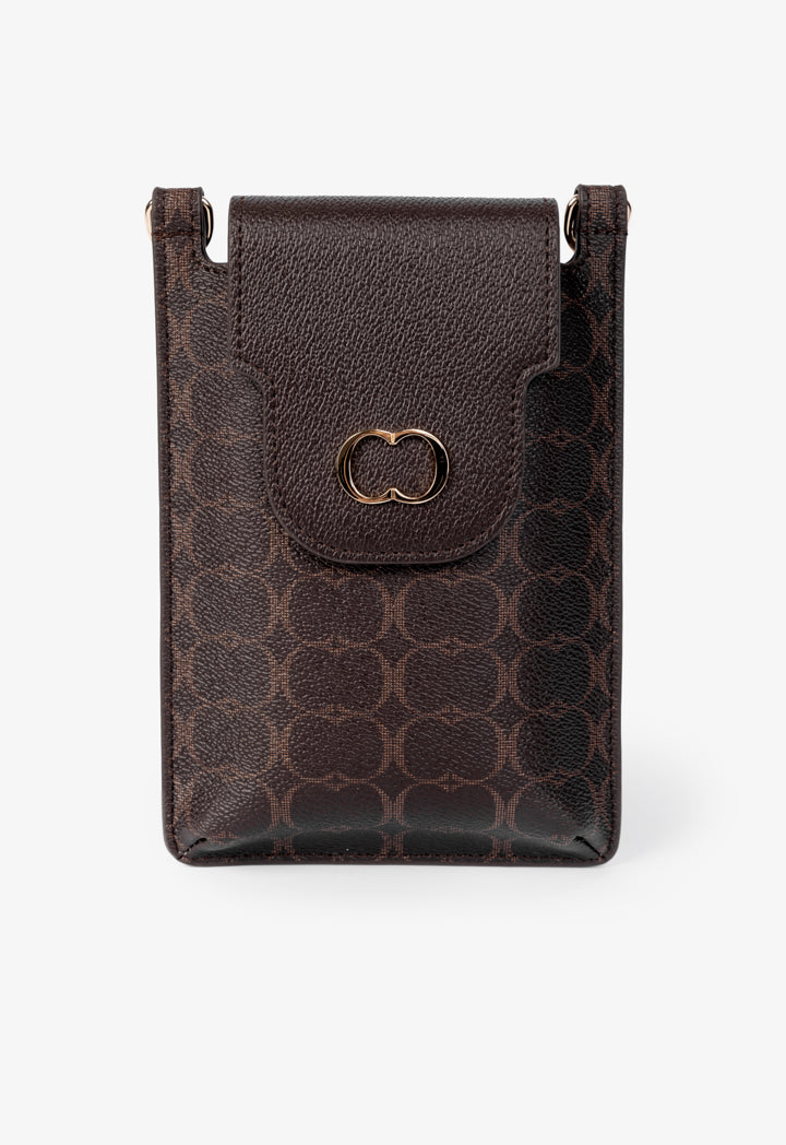 Choice Printed Monogram Crossbody Bag Brown