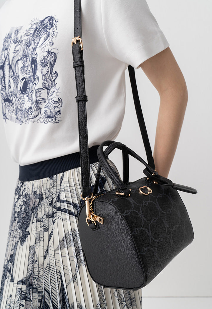 Choice Printed Monogram Handbag Black