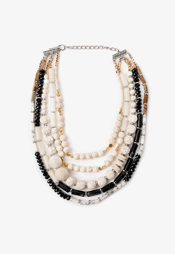 Choice Beads Detailed Multi Necklace Multicolor