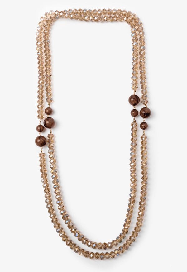 Choice Crystal Beads Necklace Beige