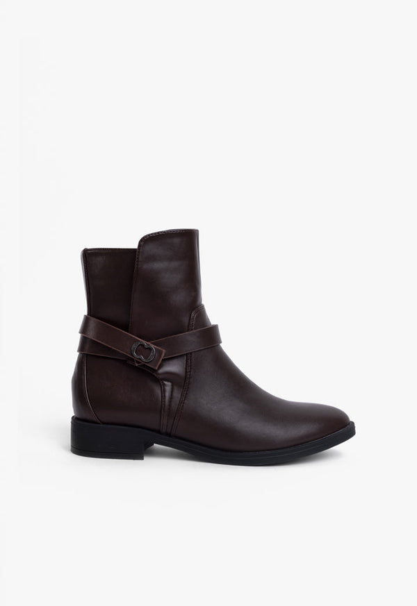 Choice Solid Winter Ankle Boots Brown